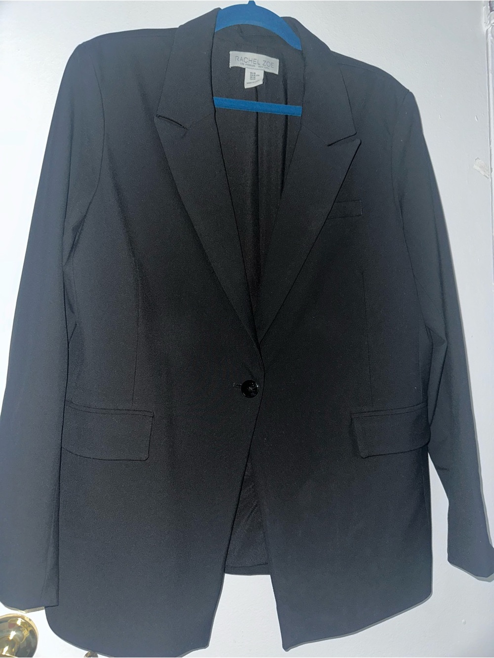 Rachel Zoe Black Single-Button Blazer with Notch Lapel